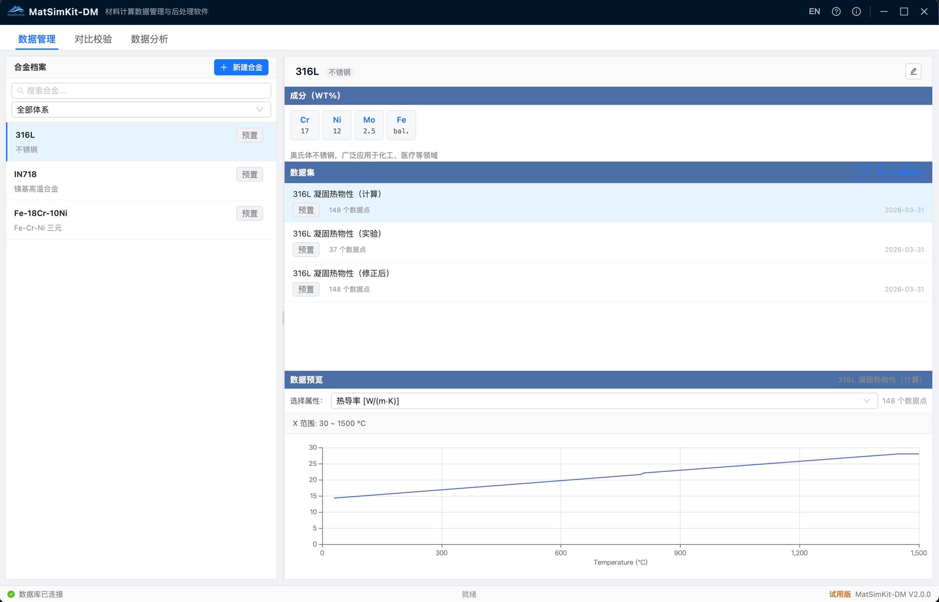 MatSimKit-DM — 合金档案库管理